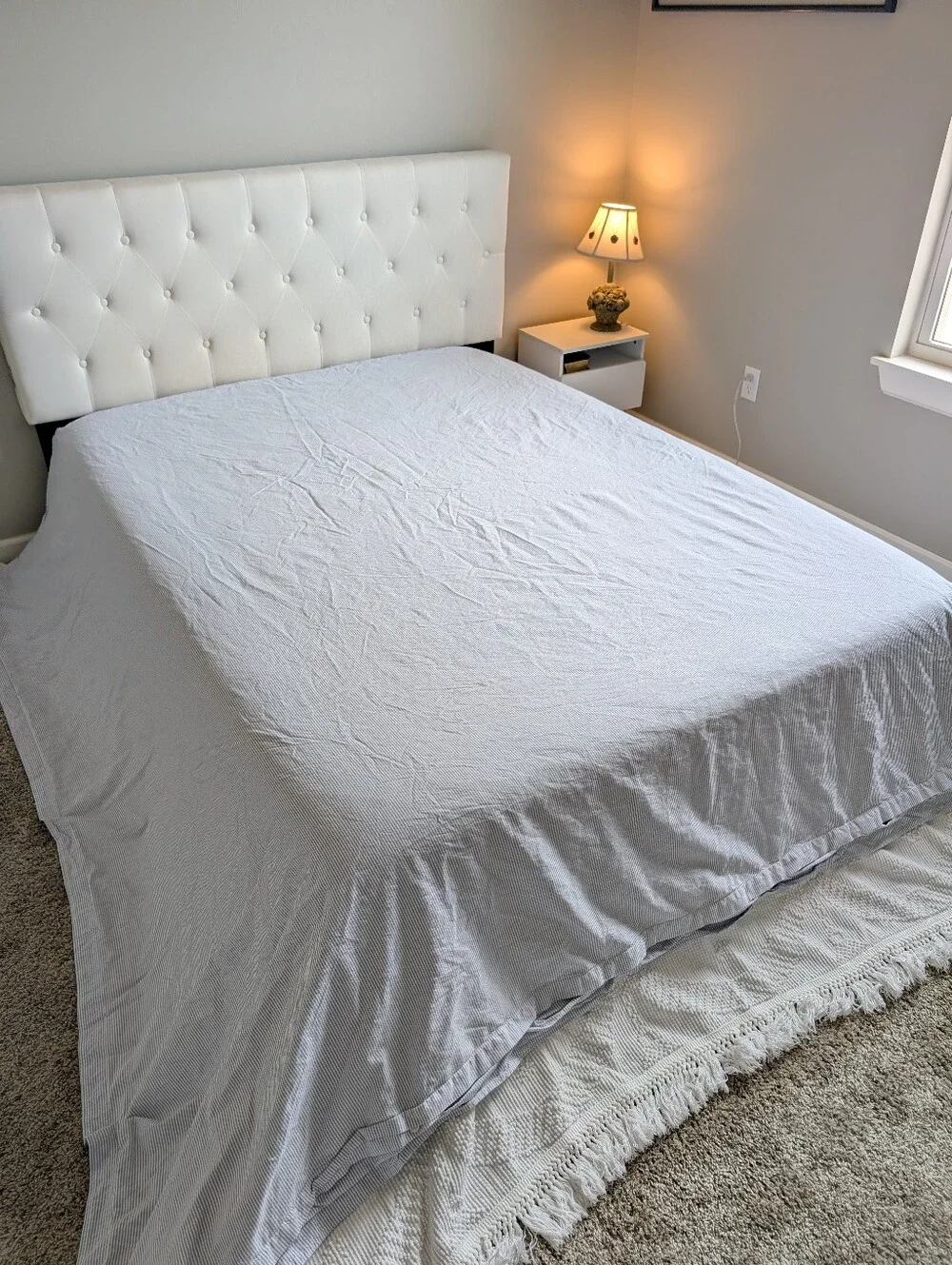 Ralph Lauren King Cotton Oxford Duvet Cover Light Blue Striped Reversible Luxury
